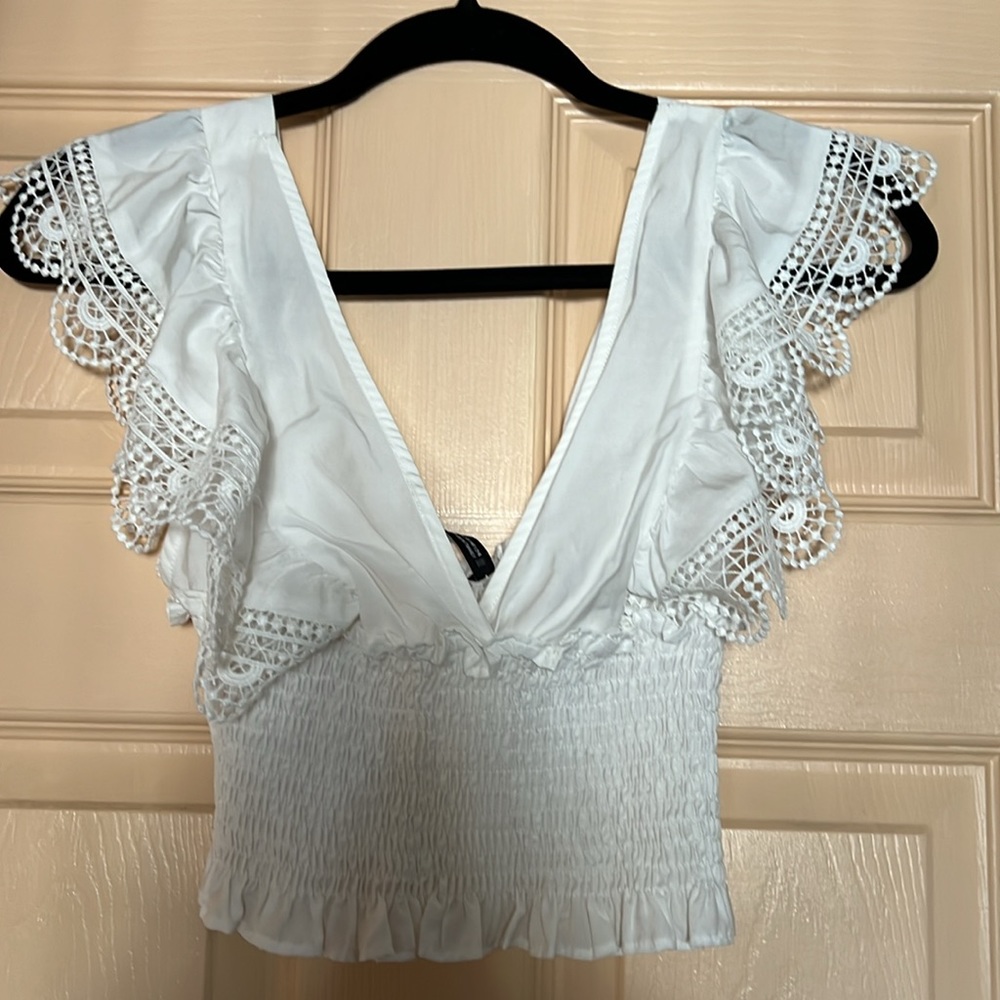 White Zara Cropped top